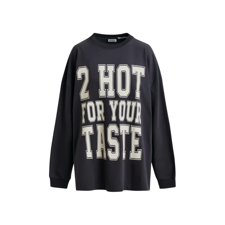 Essentiel Antwerp Dark grey and off-white printed organic cotton long-sleeve T-shirt - Essentiel Antwerp Shirts - Colorful Belgian Design - Shop at Luxury Shoes 