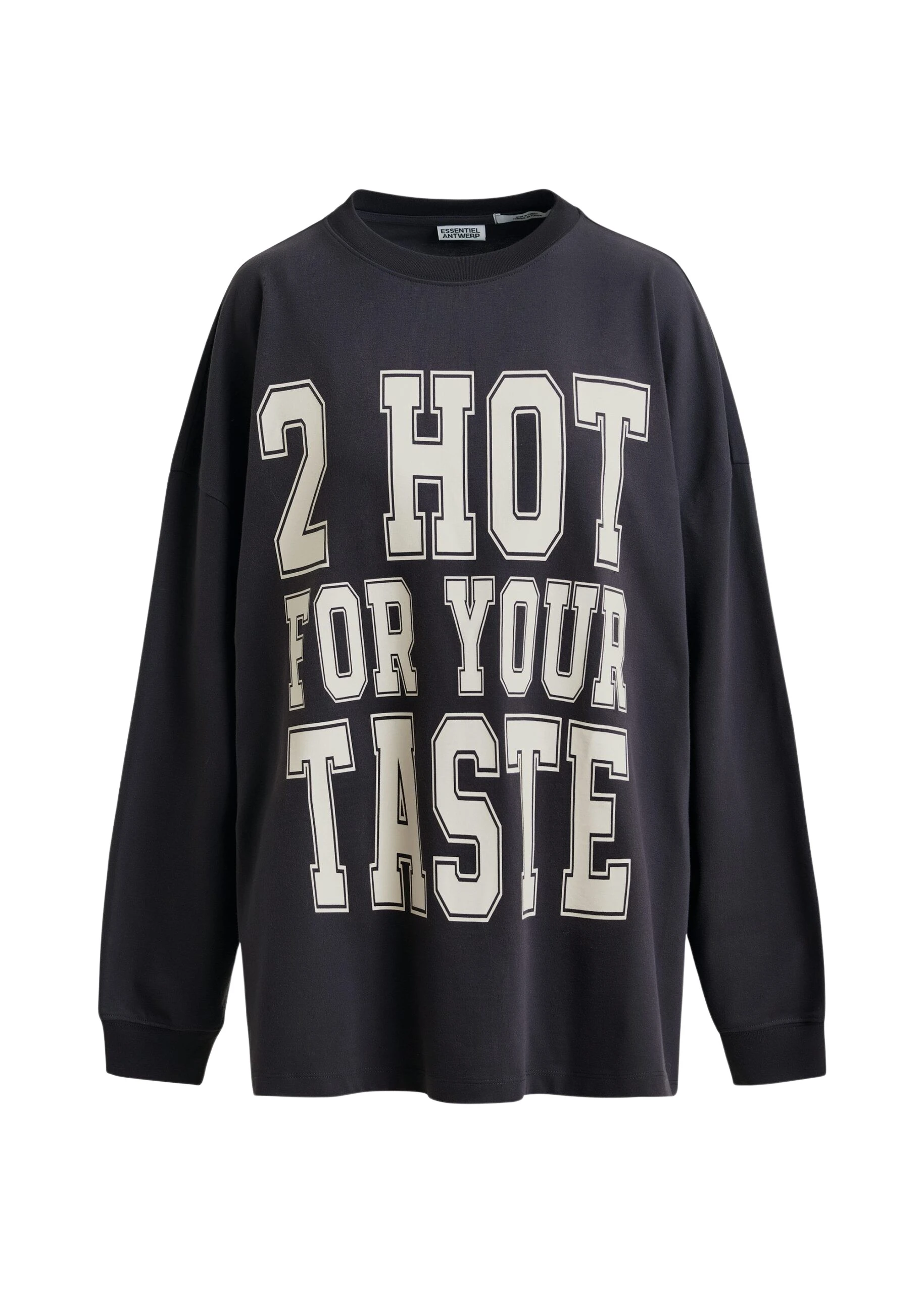 Dark-grey-and-off-white-printed-organic-cotton-long-sleeve-T-shirt-Essentiel-Antwerp-Shirts-scaled16708_nobg Essentiel Antwerp Dark grey and off-white printed organic cotton long-sleeve T-shirt - Essentiel Antwerp Shirts - Colorful Belgian Design - Shop at Luxury Shoes