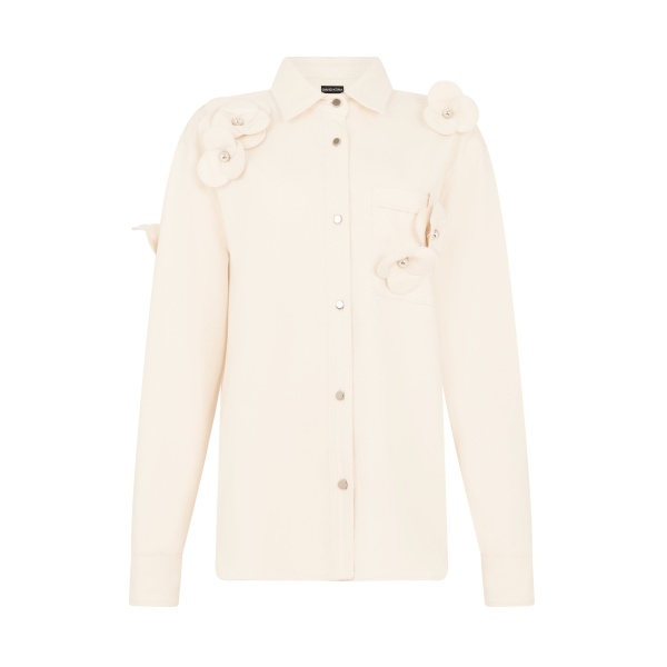 David Koma 3D Flower Denim Shirt