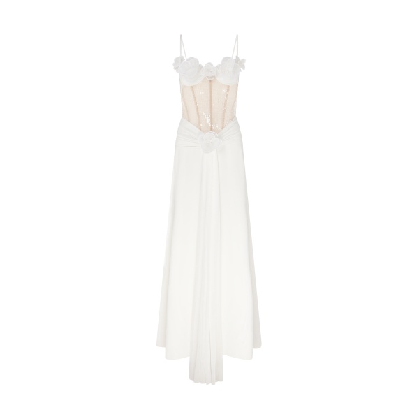 David Koma 3D Lace Flower And Corset Gown