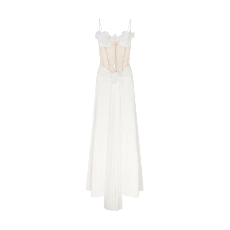 David Koma 3D Lace Flower And Corset Gown