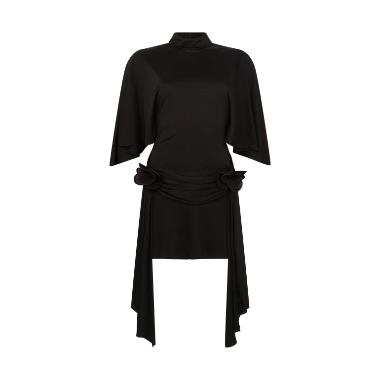 David Koma 3D Lace Flower Jersey Mini Dress