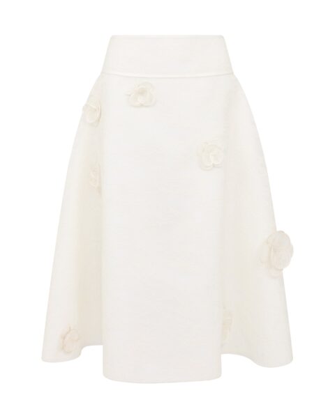 David Koma 3D Lace Flower Midi Skirt