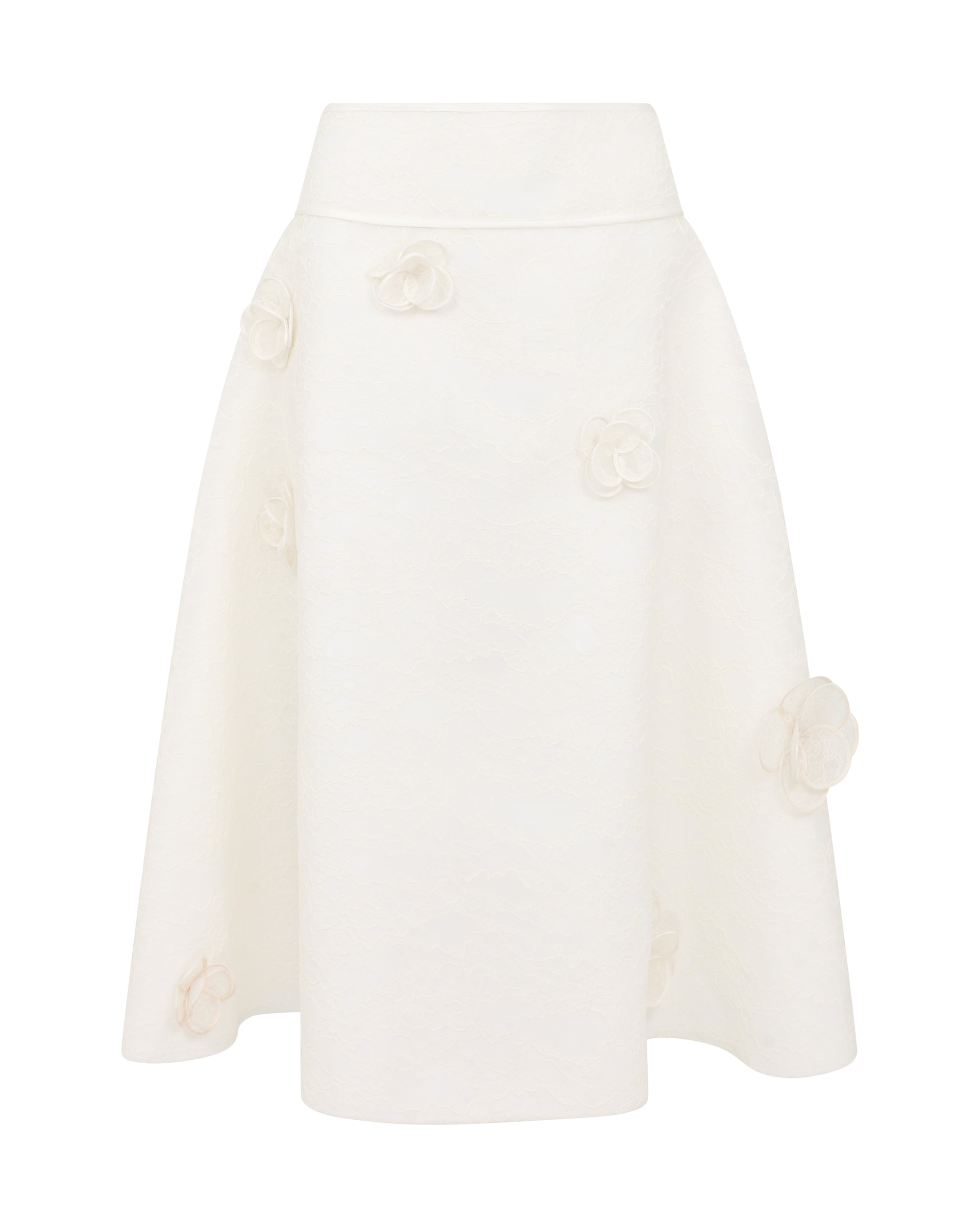 David Koma 3D Lace Flower Midi Skirt