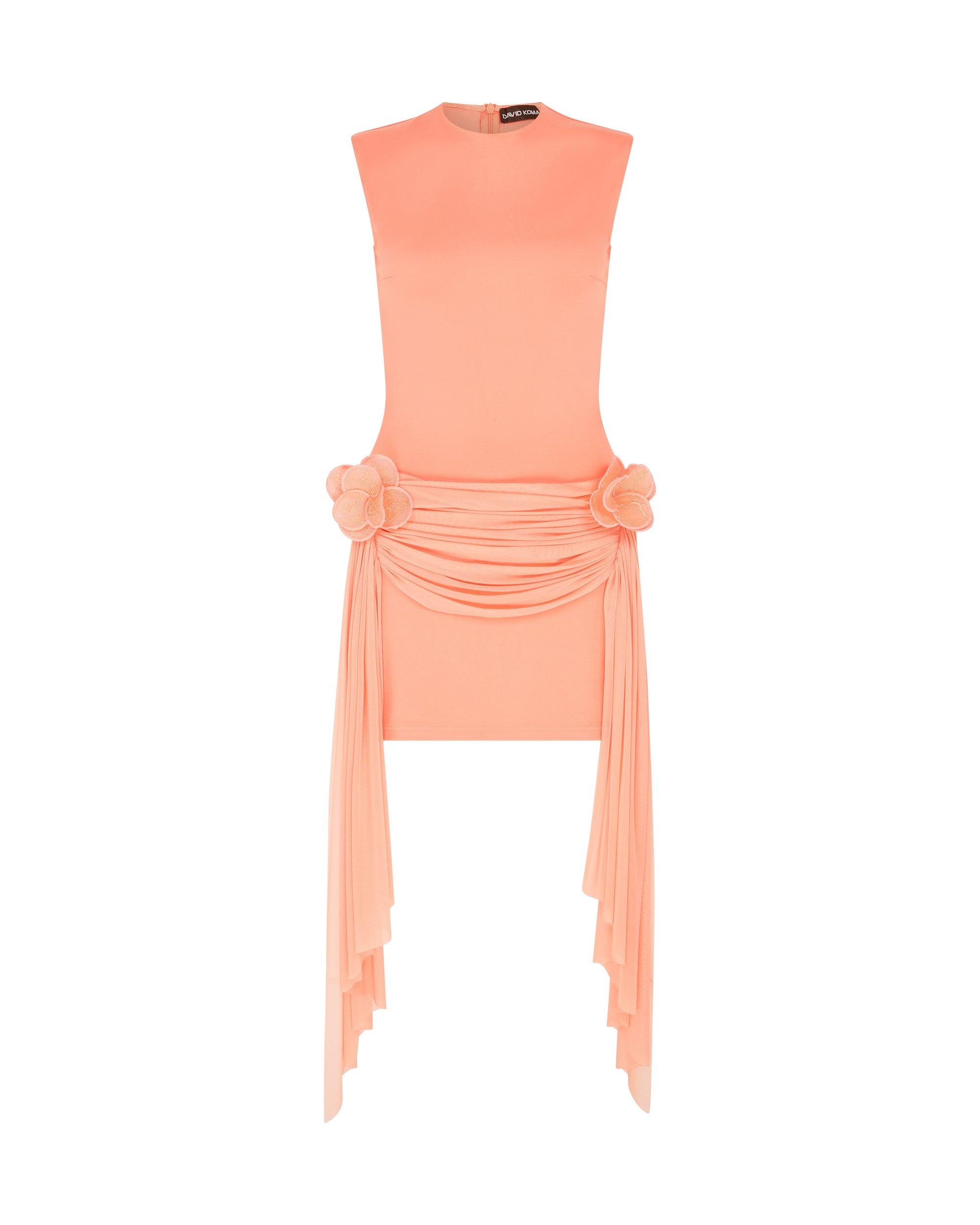 David Koma Drape Overlay Sleeveless Mini Dress