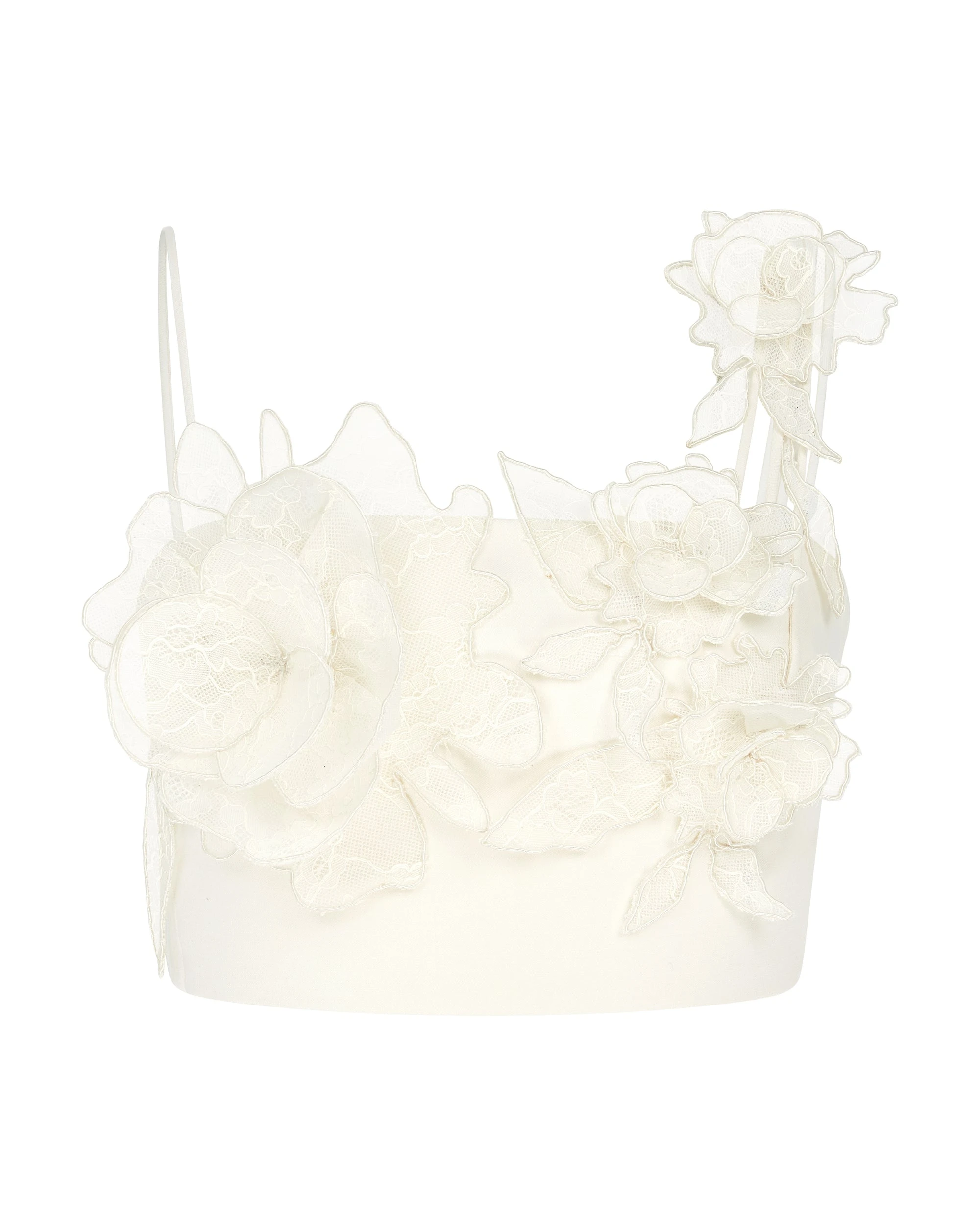 David Koma Lace Rose Embroidered Crop Top David Koma Lace Rose Embroidered Crop Top