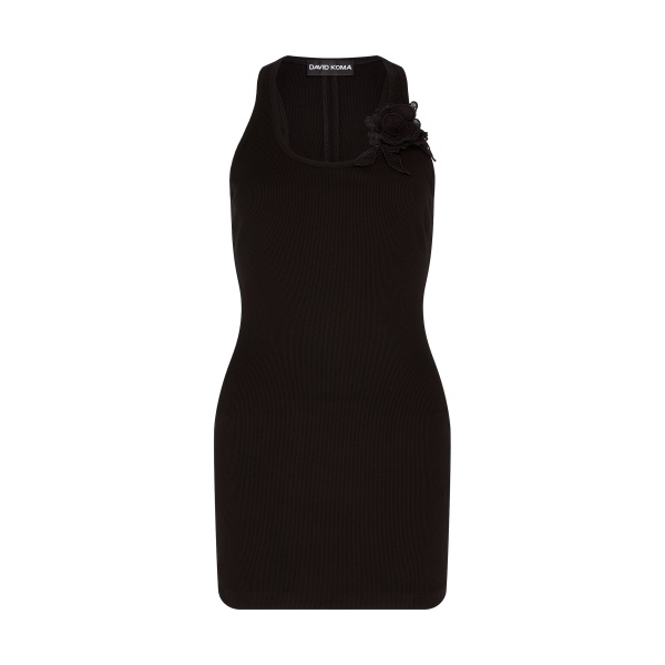 David Koma Lace Rose Embroidered Tank Mini Dress