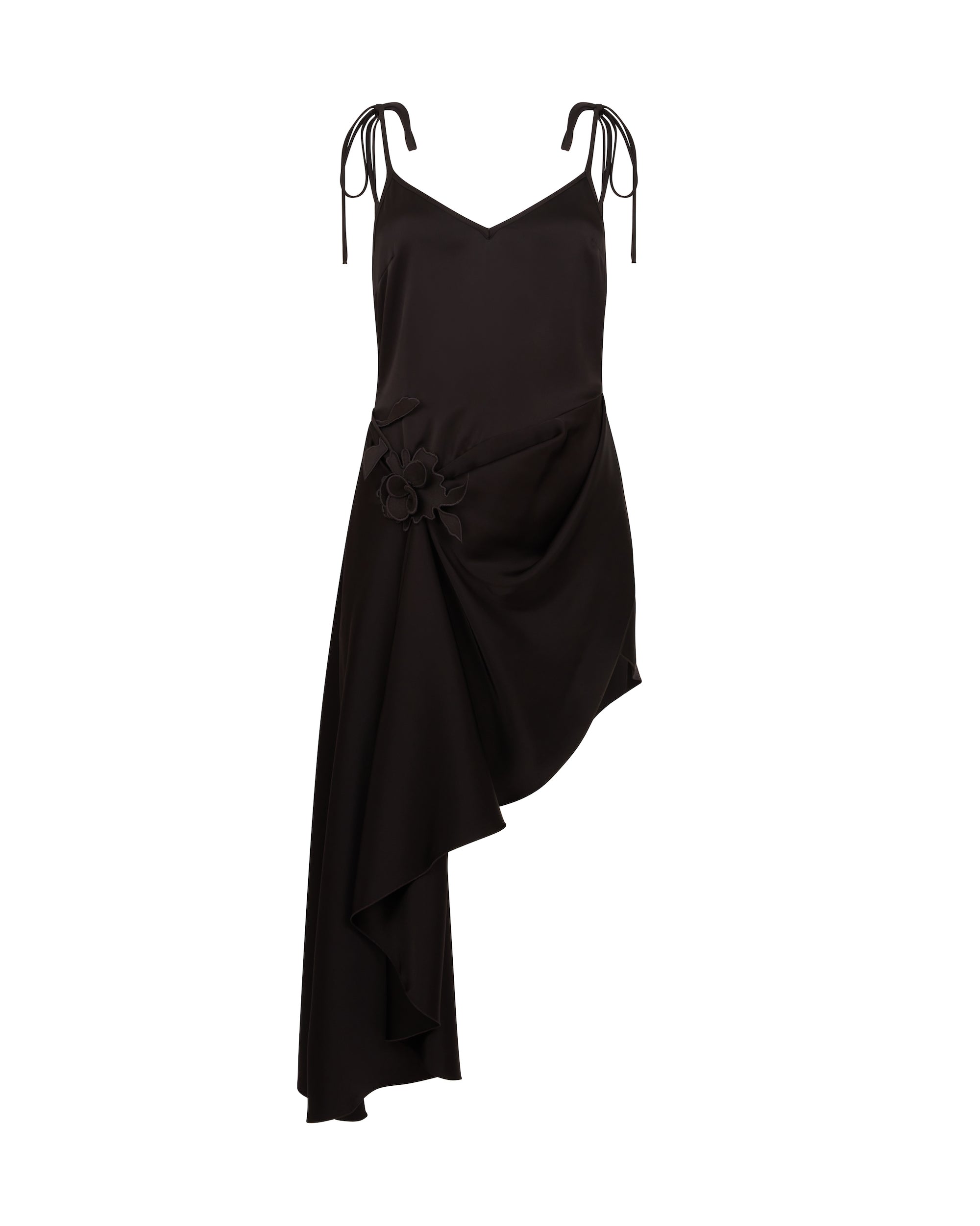 David Koma Lace Rose Satin Mini Dress