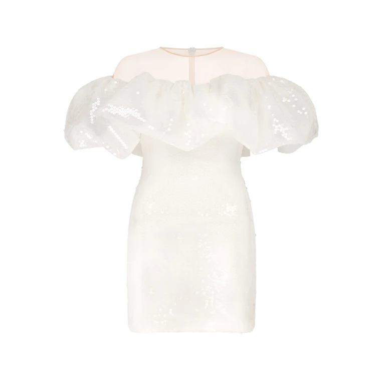 David Koma Puff Top Detail Sequin Mini Dress