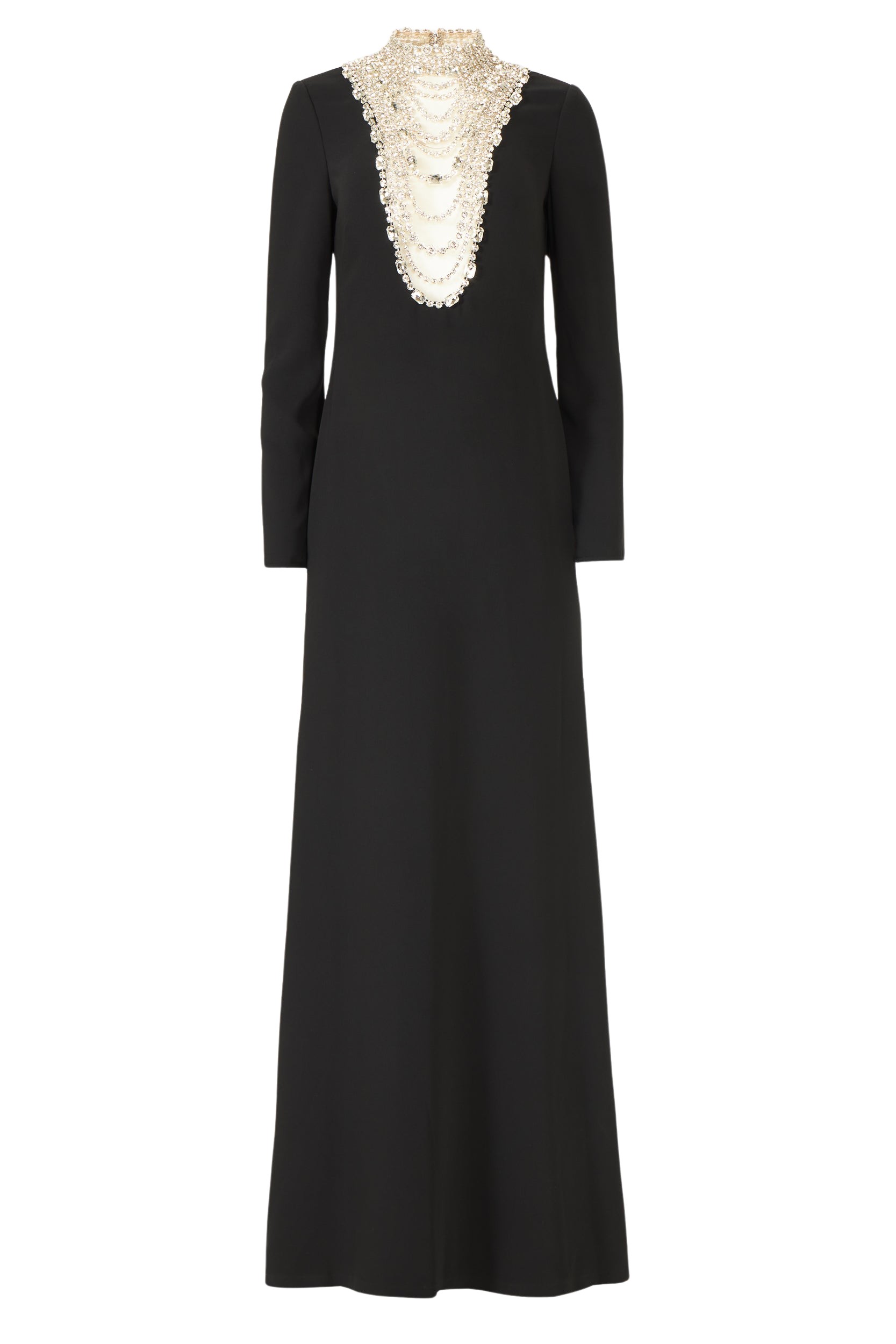 Costarellos Dellana Crepe Crystal Embellished Gown