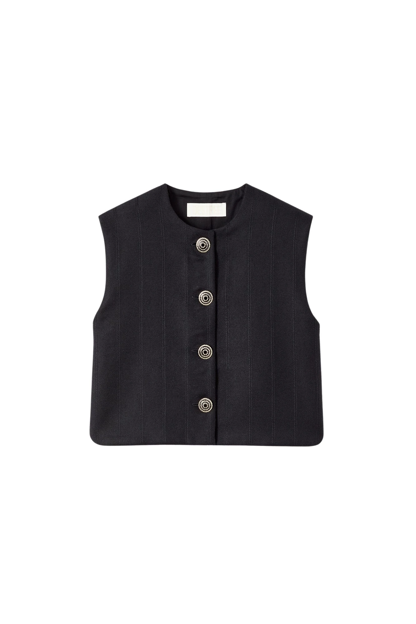Destree-Black-buttoned-virgin-wool-sleeveless-vest97702_nobg Destree Black buttoned virgin wool sleeveless vest - Destree - Graphic Parisian Fashion - Shop at Luxury Shoes