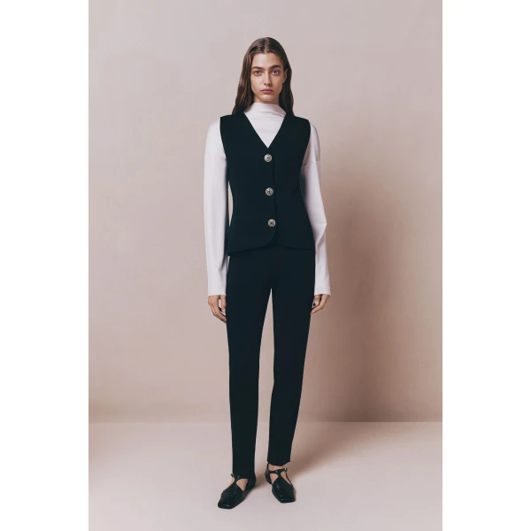 Destree Black merino wool pants - Destree - Graphic Parisian Fashion - Shop at Luxury Shoes 
