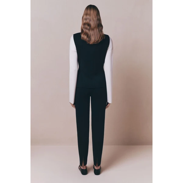 Destree Black merino wool pants - Destree - Graphic Parisian Fashion - Shop at Luxury Shoes 