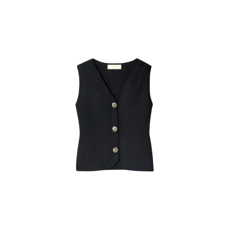 Destree Black merino wool vest - Destree - Graphic Parisian Fashion - Shop at Luxury Shoes 