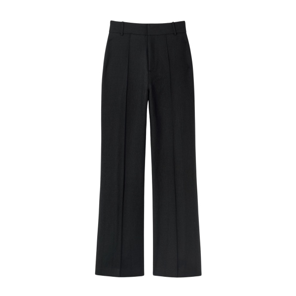 Destree Black stripe wool straight pants - Destree - Graphic Parisian Fashion - Shop at Luxury Shoes 