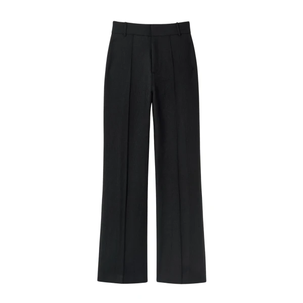 Destree Black stripe wool straight pants - Destree - Graphic Parisian Fashion - Shop at Luxury Shoes 