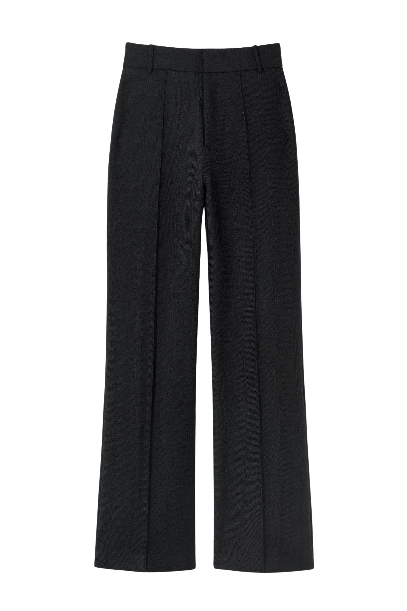 Destree Black stripe wool straight pants - Destree - Graphic Parisian Fashion - Shop at Luxury Shoes 