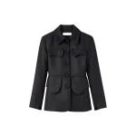 Destree Black utility button-front jacket - Destree - Graphic Parisian Fashion - Shop at Luxury Shoes 