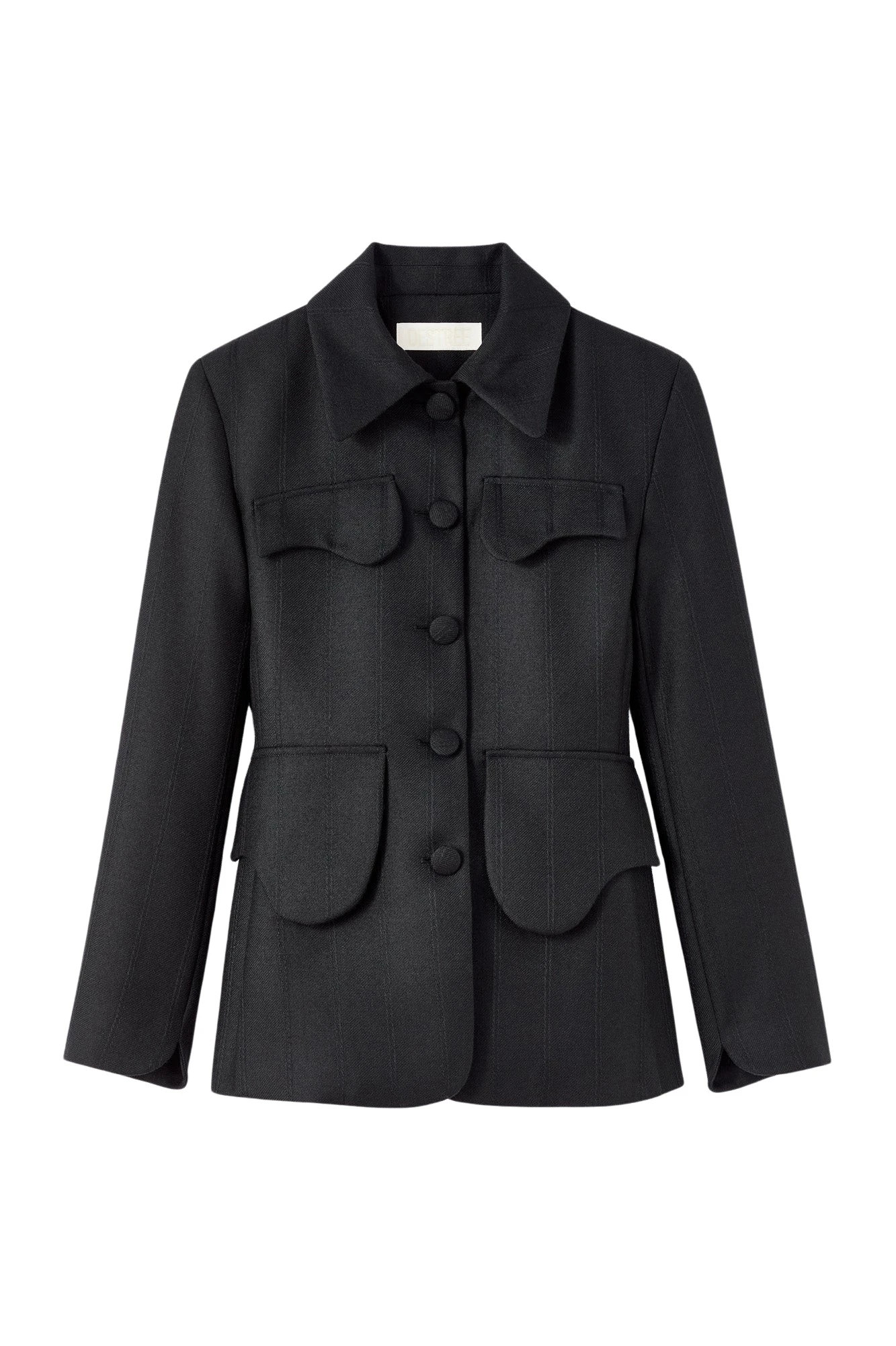 Destree-Black-utility-button-front-jacket80155_nobg Destree Black utility button-front jacket - Destree - Graphic Parisian Fashion - Shop at Luxury Shoes
