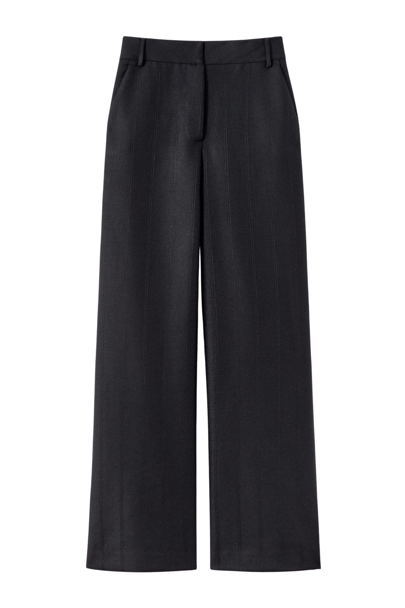 Destree Black wool wide-leg trousers - Destree - Graphic Parisian Fashion - Shop at Luxury Shoes 