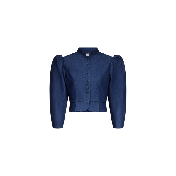 Destree Blue denim puff sleeve jacket - Destree - Graphic Parisian Fashion - Shop at Luxury Shoes 