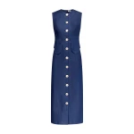 Destree Blue denim sleeveless midi dress - Destree - Graphic Parisian Fashion - Shop at Luxury Shoes 