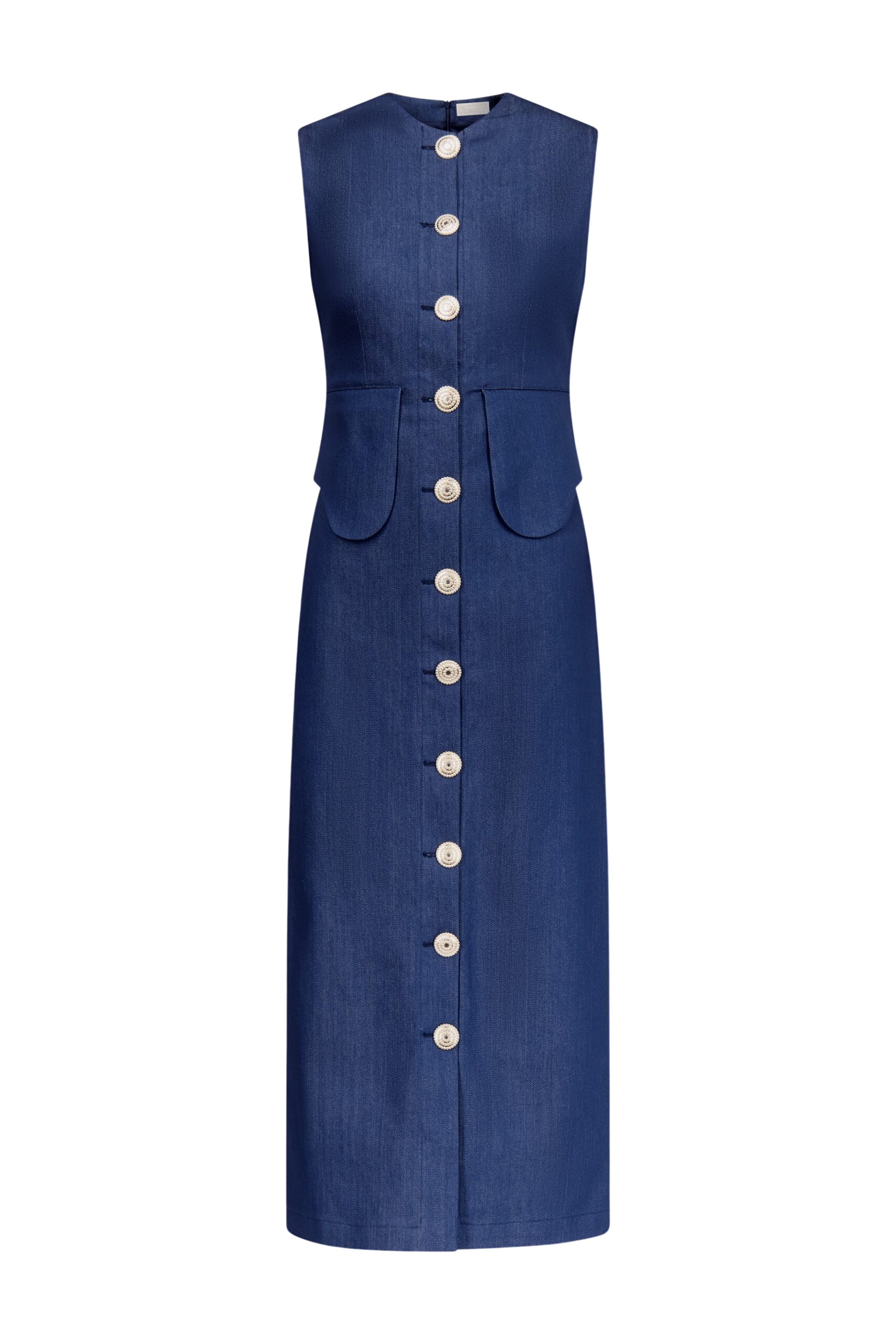 Destree Blue denim sleeveless midi dress