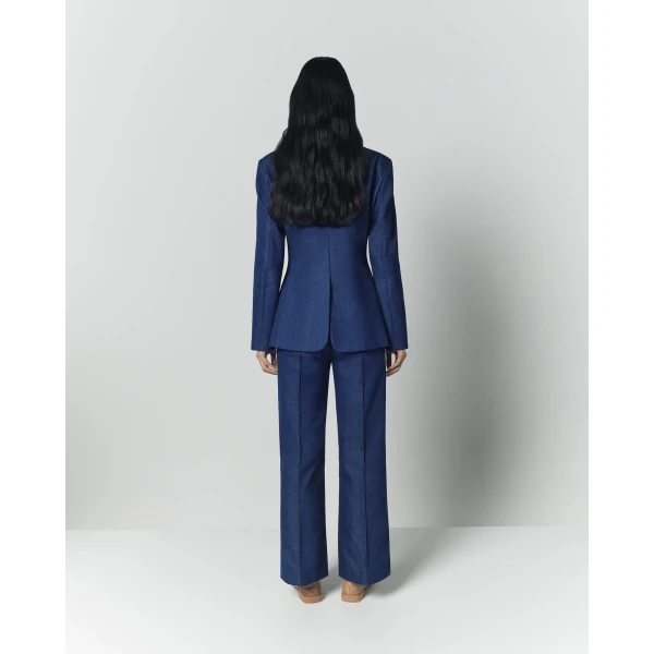 Destree Blue denim utility button-front jacket - Destree - Graphic Parisian Fashion - Shop at Luxury Shoes 