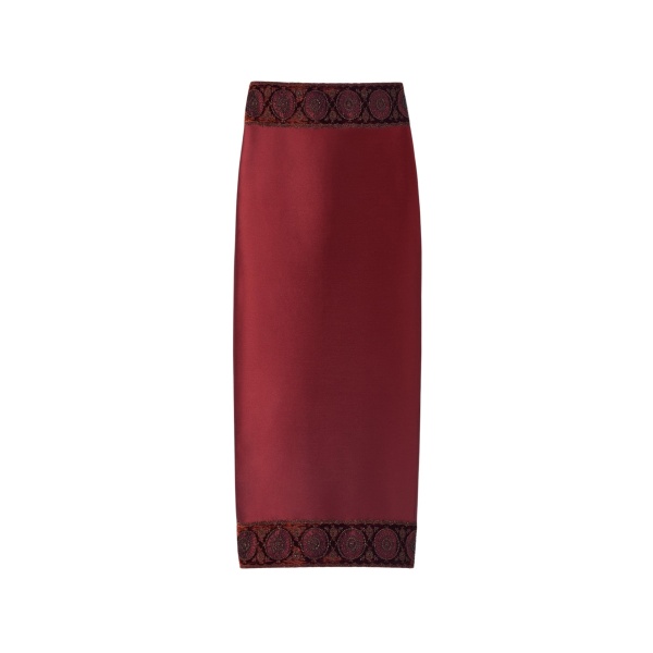 Destree Burgundy midi skirt with embroidered details - Destree - Graphic Parisian Fashion - Shop at Luxury Shoes 