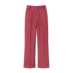 Destree Burgundy straight pants with golden details - Destree - Graphic Parisian Fashion - Shop at Luxury Shoes 