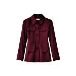 Destree Burgundy velvet utility button-front jacket - Destree - Graphic Parisian Fashion - Shop at Luxury Shoes 