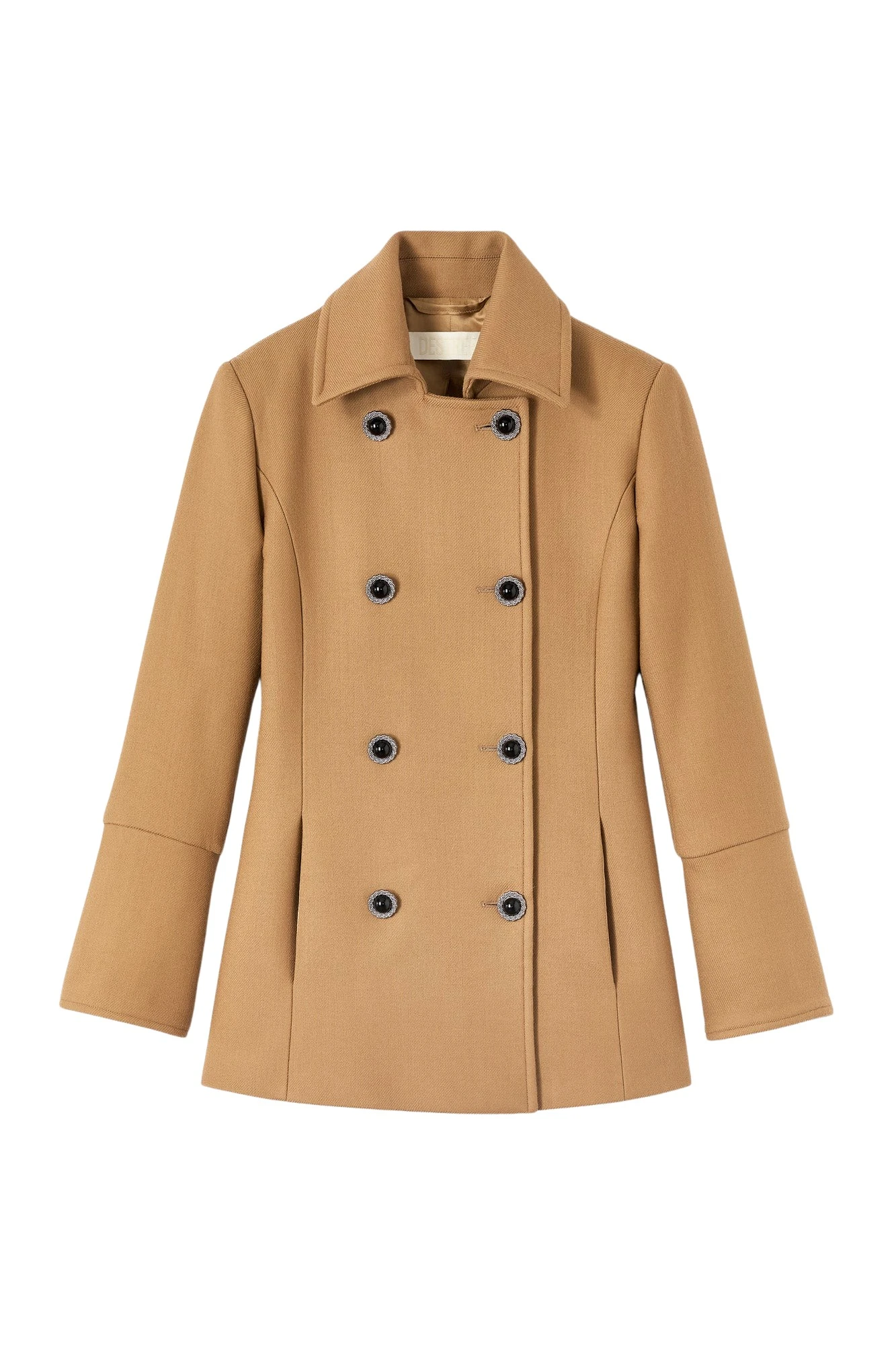 Destree-Camel-double-breasted-virgin-wool-coat85025_nobg Destree Camel double-breasted virgin wool coat - Destree - Graphic Parisian Fashion - Shop at Luxury Shoes
