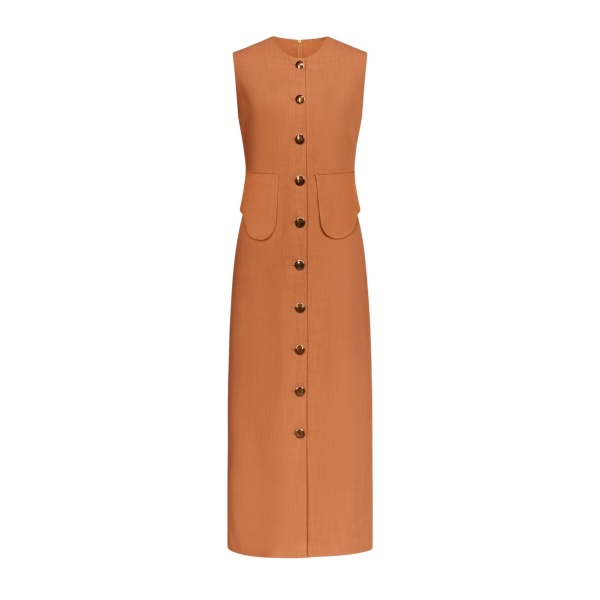Destree Camel sleeveless midi dress - Destree - Graphic Parisian Fashion - Shop at Luxury Shoes 