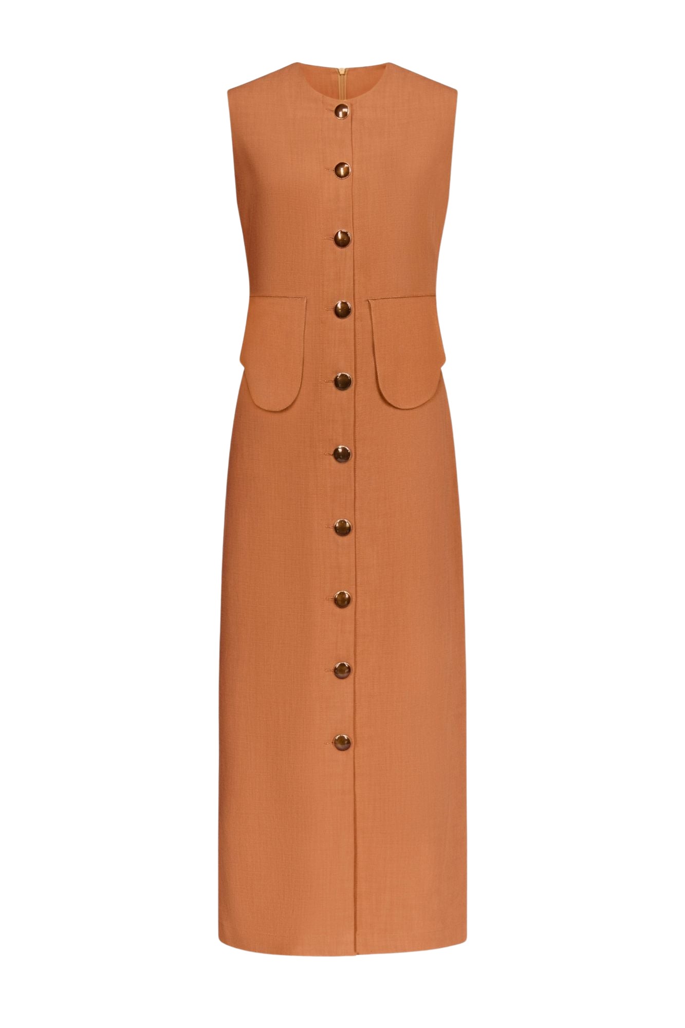 Destree Camel sleeveless midi dress