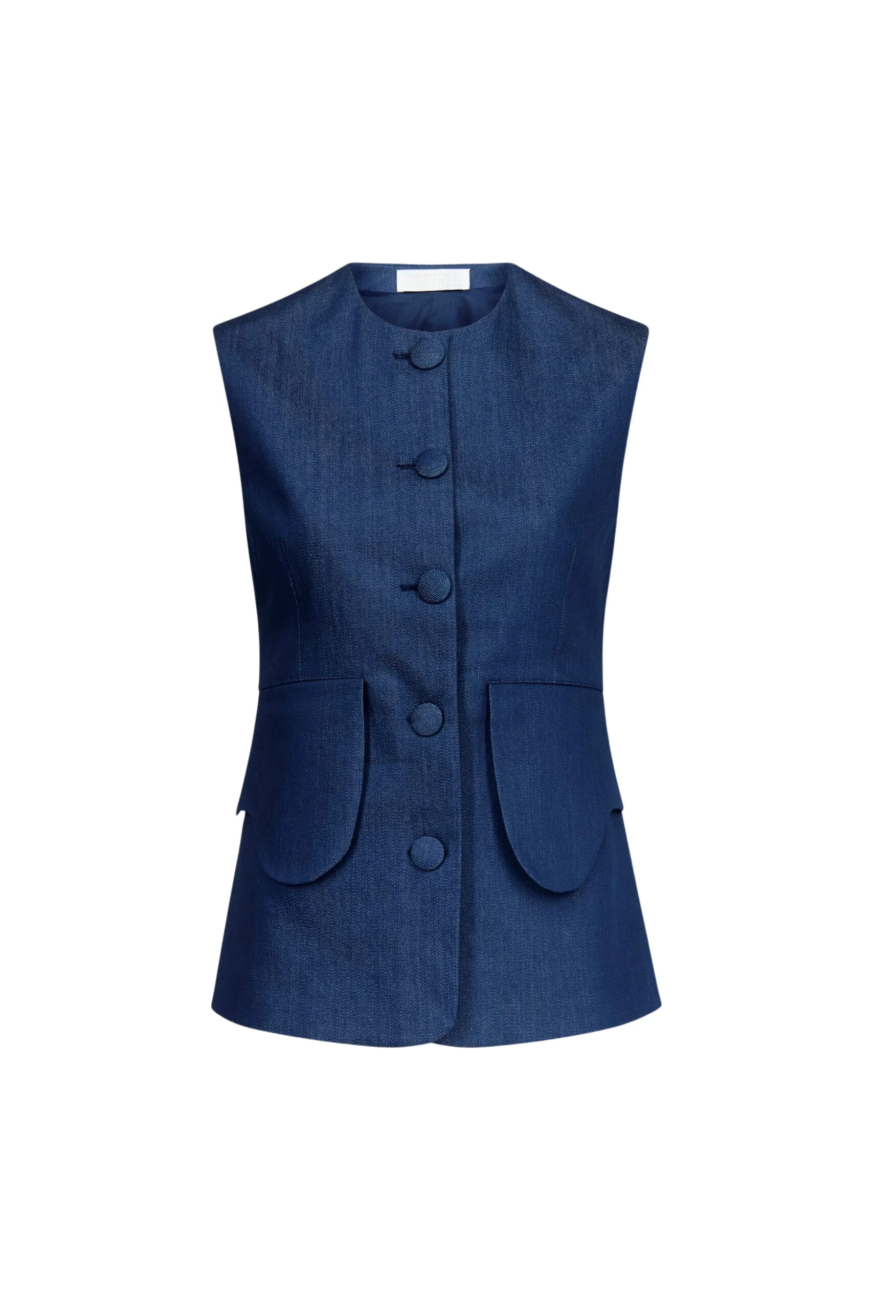 Destree-Denim-blue-button-front-vest-scaled58998_nobg Destree Denim blue button-front vest - Destree - Graphic Parisian Fashion - Shop at Luxury Shoes