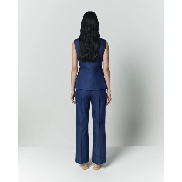 Destree Denim blue straight pants - Destree - Graphic Parisian Fashion - Shop at Luxury Shoes 