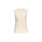 Destree Denim ecru button-front vest - Destree - Graphic Parisian Fashion - Shop at Luxury Shoes 