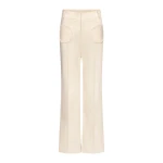 Destree Denim ecru flared pants with circular pocket details - Destree - Graphic Parisian Fashion - Shop at Luxury Shoes 