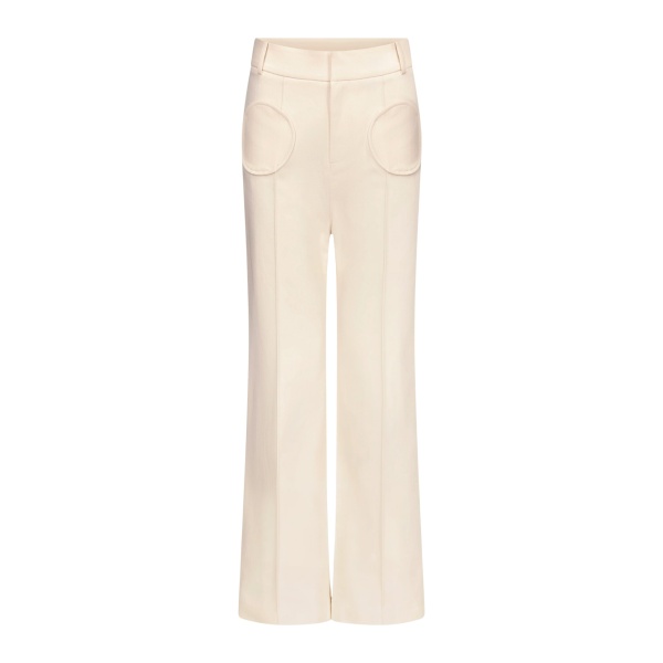 Destree Denim ecru flared pants with circular pocket details - Destree - Graphic Parisian Fashion - Shop at Luxury Shoes 
