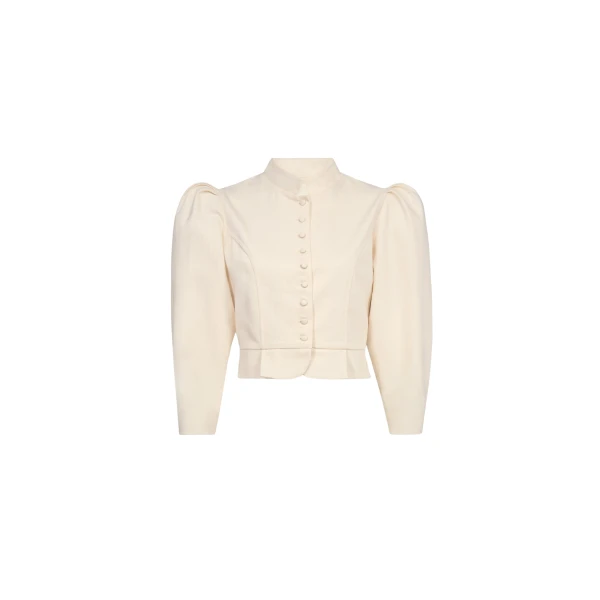 Destree Denim ecru puff sleeve jacket - Destree - Graphic Parisian Fashion - Shop at Luxury Shoes 