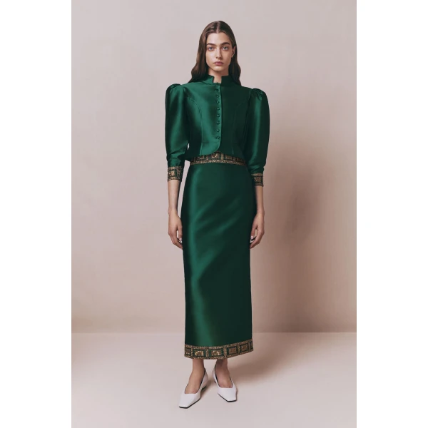 Destree Forest midi skirt with embroidered details - Destree - Graphic Parisian Fashion - Shop at Luxury Shoes 