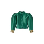 Destree Forest satin puff sleeves jacket with embroidered details - Destree - Graphic Parisian Fashion - Shop at Luxury Shoes 