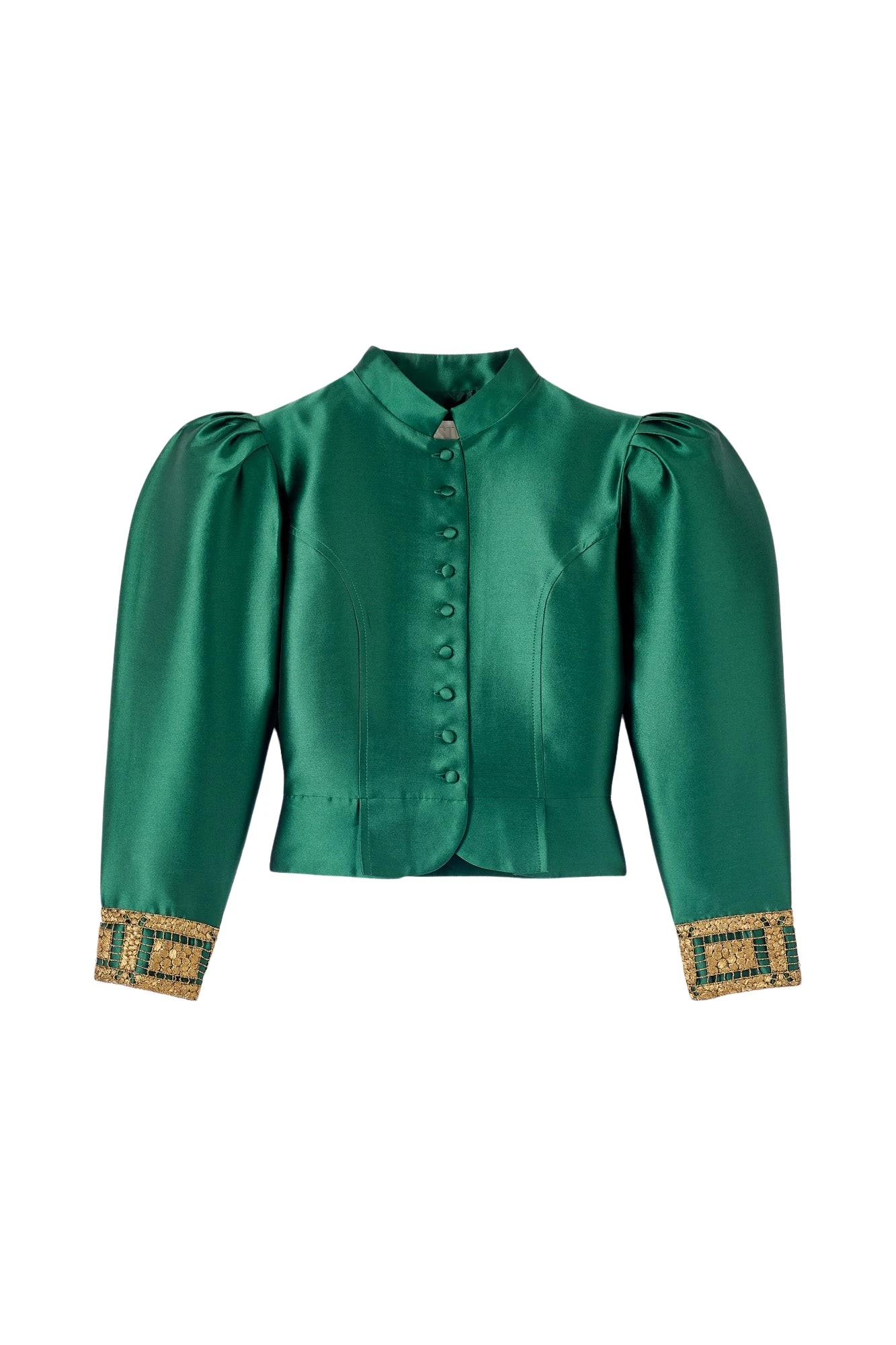 Destree-Forest-satin-puff-sleeves-jacket-with-embroidered-details72441_nobg Destree Forest satin puff sleeves jacket with embroidered details - Destree - Graphic Parisian Fashion - Shop at Luxury Shoes