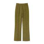 Destree Green jacquard straight pants - Destree - Graphic Parisian Fashion - Shop at Luxury Shoes 