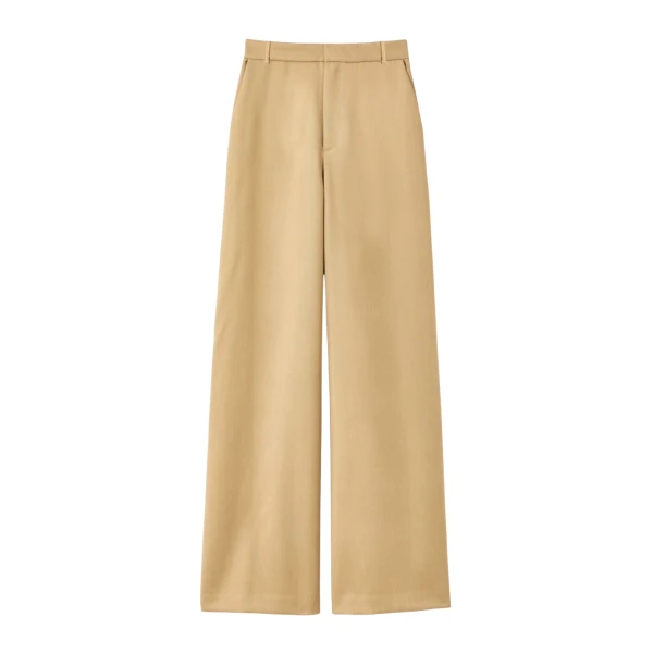Destree Light Beige Serge Trousers - Destree - Graphic Parisian Fashion - Shop at Luxury Shoes 