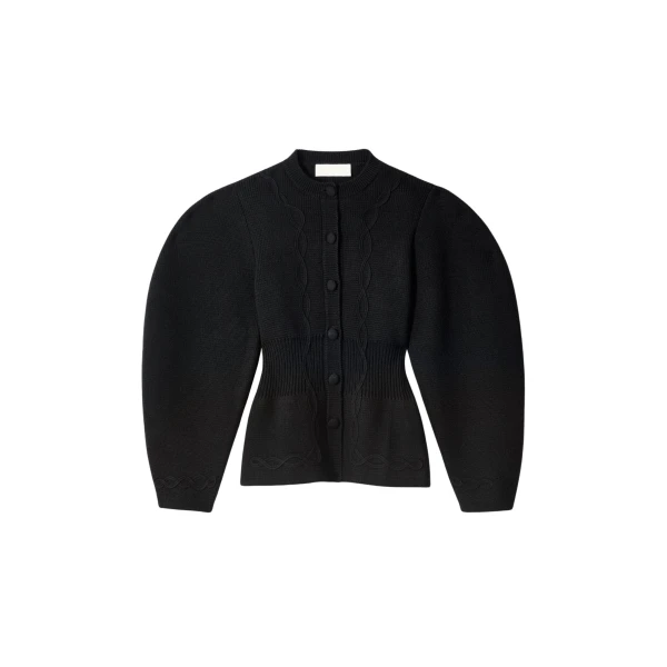 Destree Structured black embroided knit jacket - Destree - Graphic Parisian Fashion - Shop at Luxury Shoes 