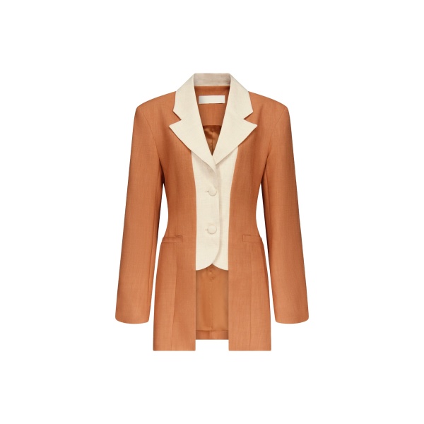 Destree Two-tone camel jacket with contrasting lapel - Destree - Graphic Parisian Fashion - Shop at Luxury Shoes 
