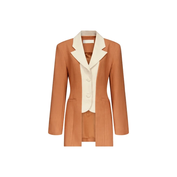 Destree Two-tone camel jacket with contrasting lapel - Destree - Graphic Parisian Fashion - Shop at Luxury Shoes 