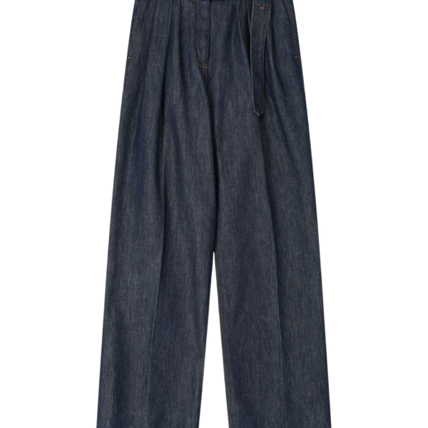 Dries Van Noten Belted Denim Pants - Dries Van Noten Pants - Belgian Fashion Design - Shop at Luxury Shoes 