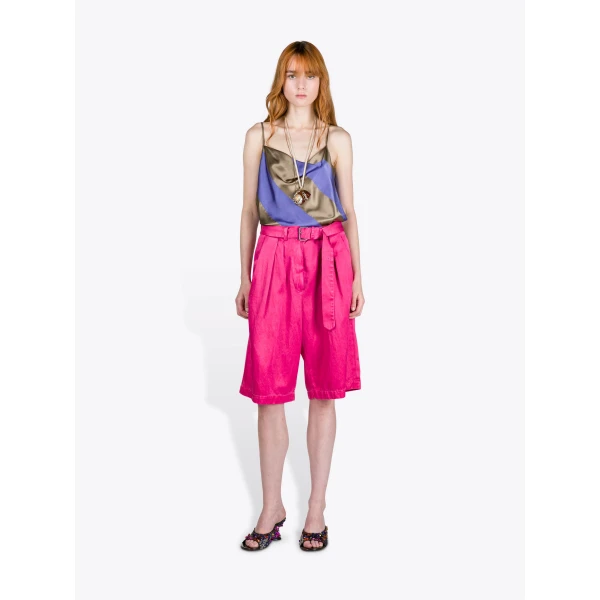 Dries Van Noten Belted Overdyed Shorts - Dries Van Noten Shorts - Belgian Fashion Design - Shop at Luxury Shoes 